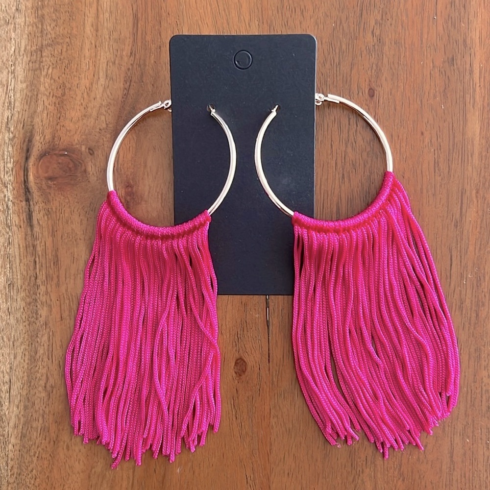 Women’s Gold-toned Hoop Fringed Earrings